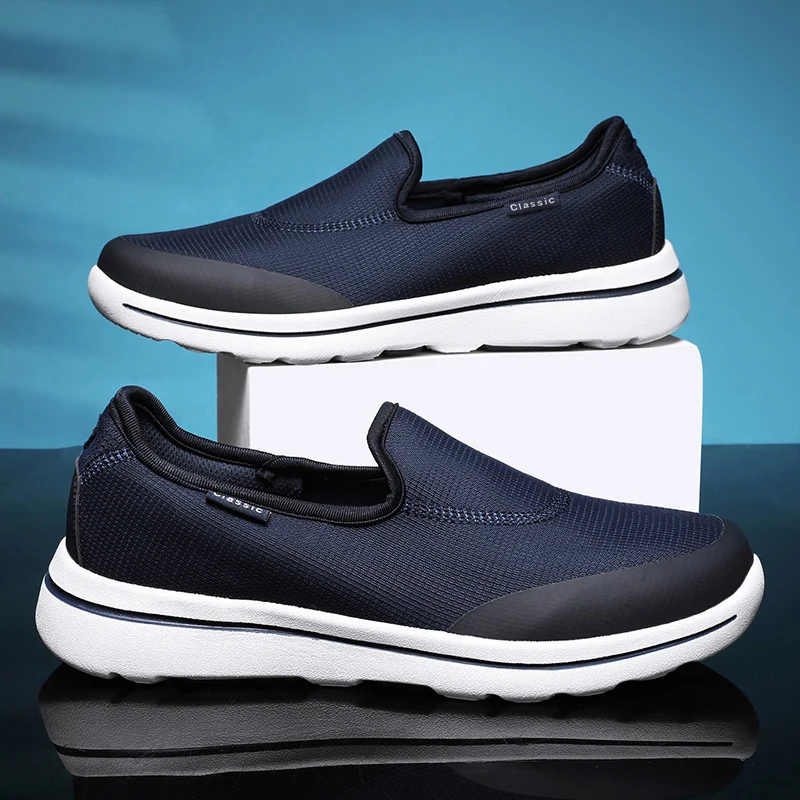 

Classic Blue Men's Mesh Loafers Comfy Casual Walking Shoes for Men Lightweight Slip-on Platform Sneakers Men Shoes Large Size 46