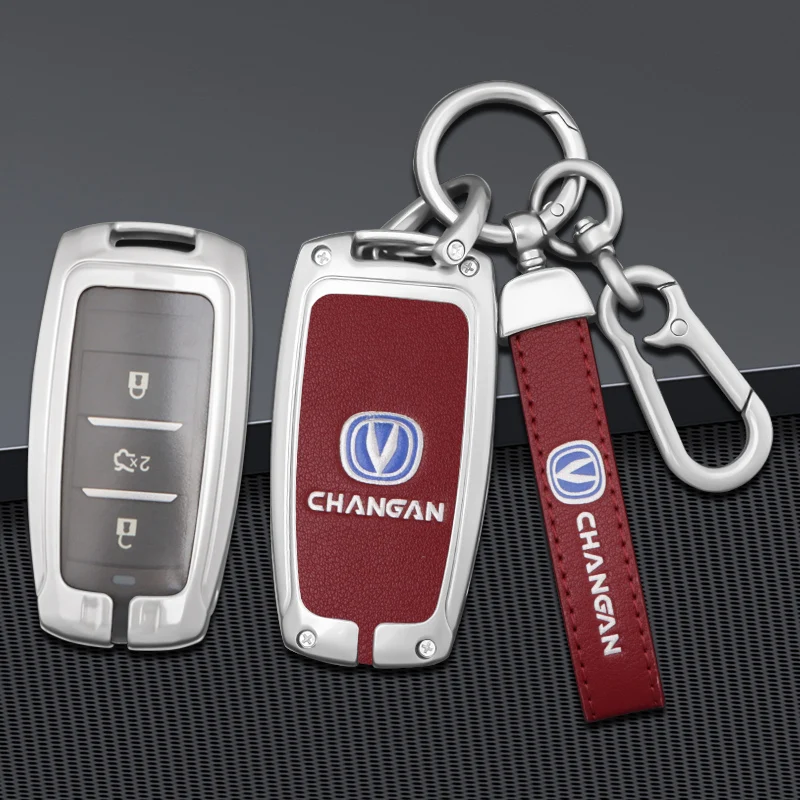 Новинка, Кожаный Автомобильный брелок из цинкового сплава, чехол для Changan UNIT UNIK Eado CS35 PLUS CS55 PLUS CS75 PLUS Oshan X7 X5, аксессуары