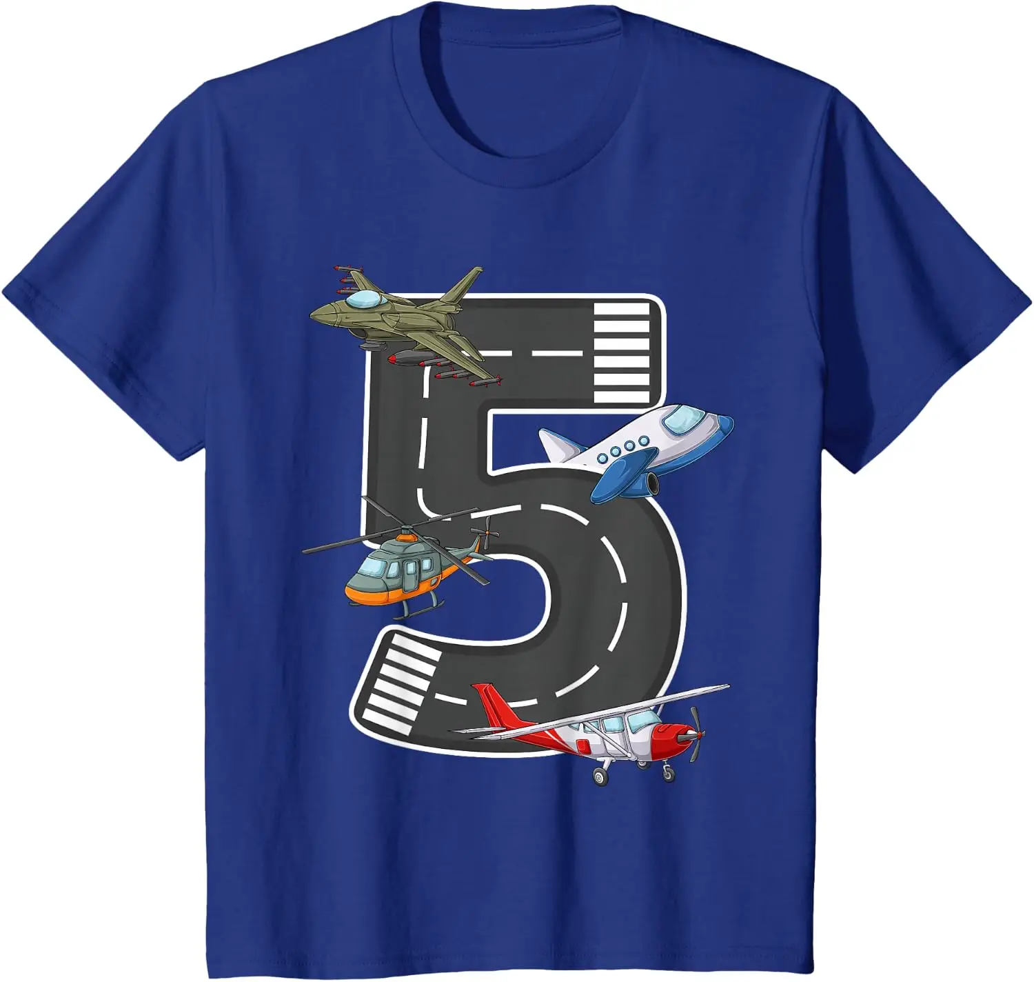 Little Pilot 5th Birthday Party 5 Five Year Old Airplane T-Shirt Unisex Children’s Wear Casual Cotton Kid Graphic T Shirts