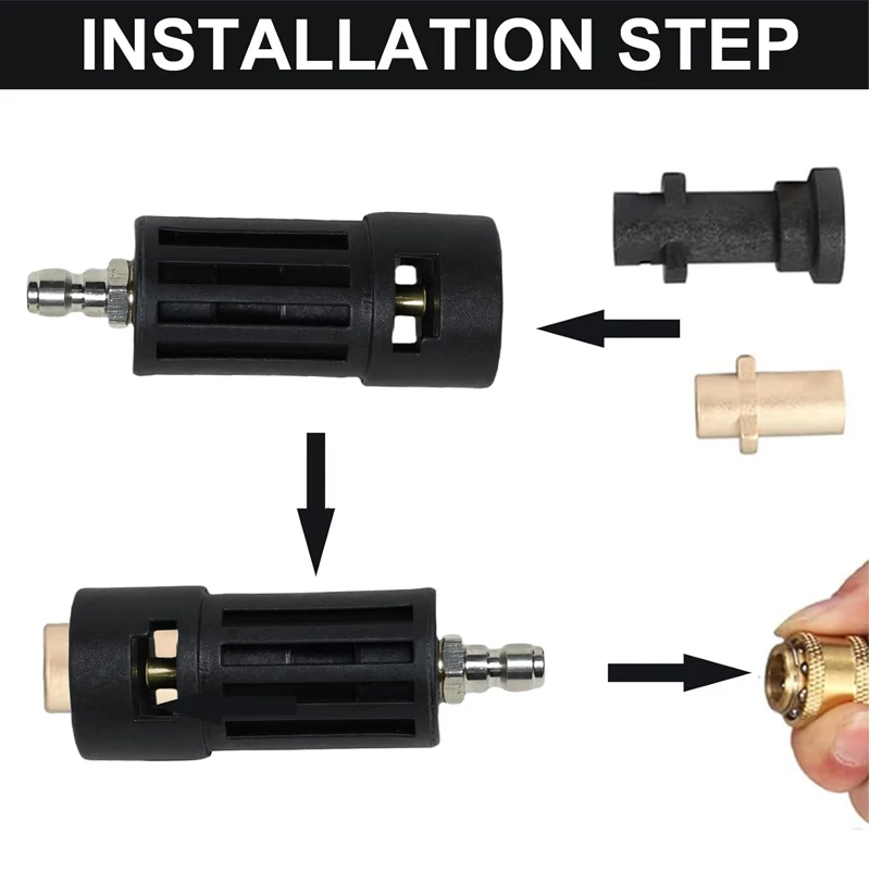 Pressure Washer Adapter 1/4 Quick Connect Compatible with Karcher Power Washer Accessory Quick Connect Adapter for Gun and Hose