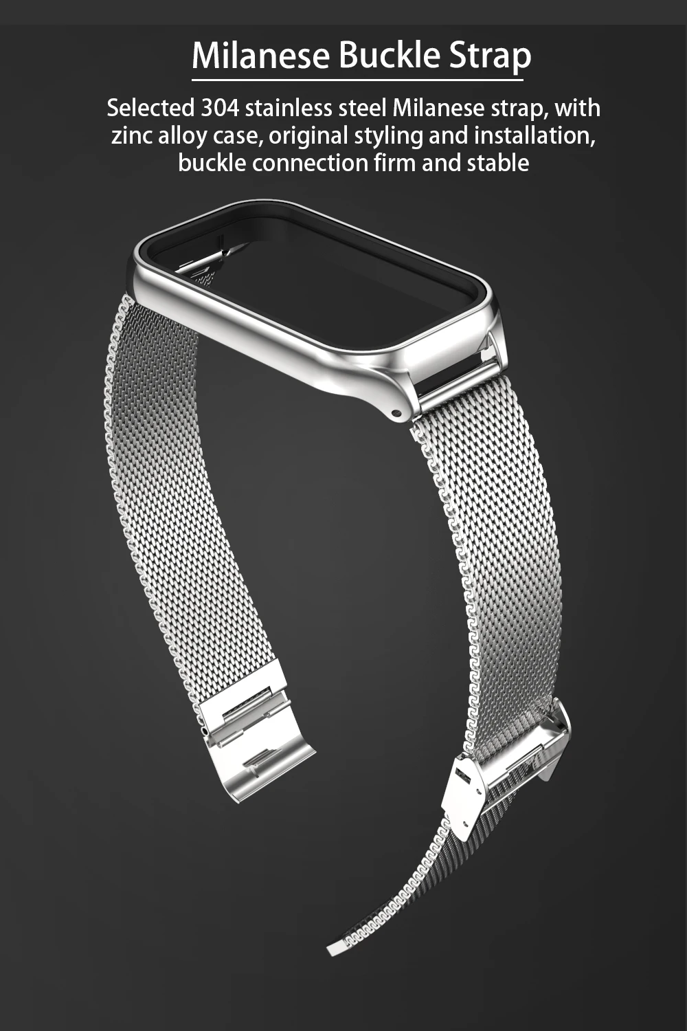 Cinturino In Acciaio Inox Per Xiaomi Smart Band 8 Active – Bracciale In Metallo Con Fibbia Regolabile, Onlyct