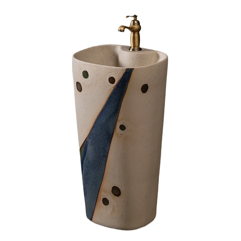 

Household column-type washbasin Ceramic floor-to-ceiling washbasin Vertical integrated washbasin