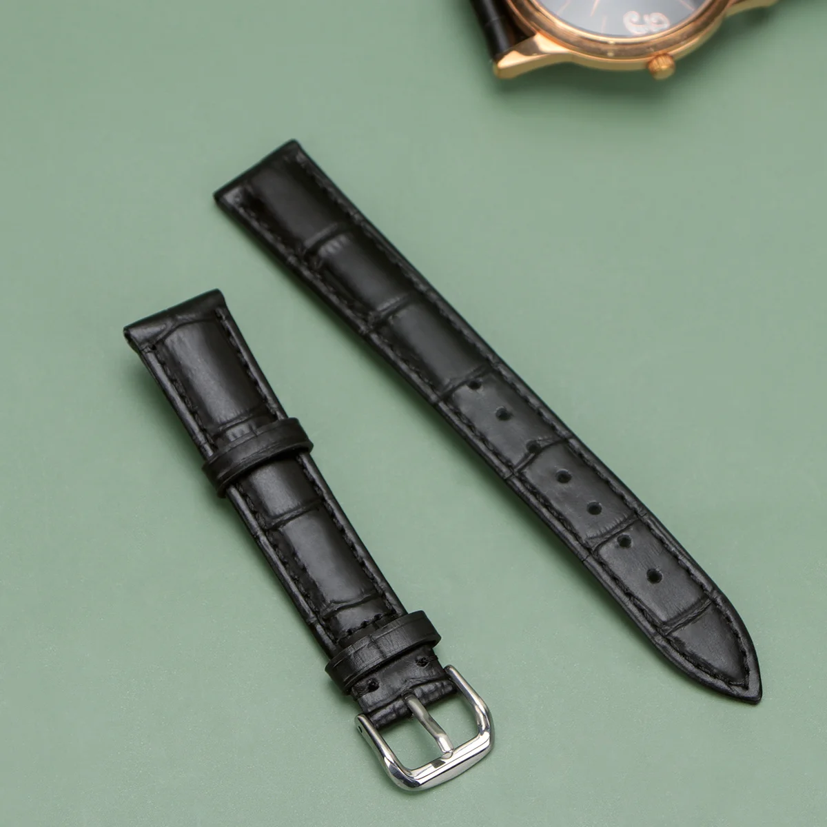 

1Pcs 17Mm Watch Strap Supplies Waterproof Stylish Sweatproof Band for Daily Style Any Occasions Black