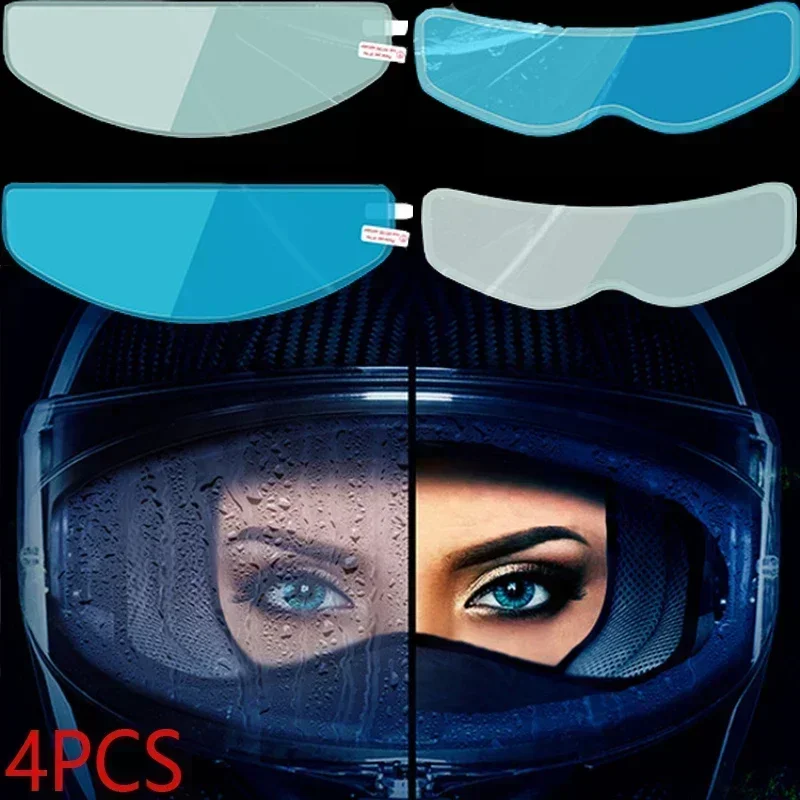 2Pcs Universal Motorcycle Helmet Anti-fog Film and Rainproof Film Durable Nano Coating Sticker Film Helmet Accessories Helmet