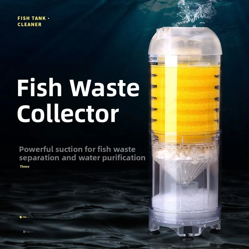 Three-In-One Fish Tank Filter Built-In Oxygenator Waste Absorber Water Purifier Small Size No-Water-Change Required Accessories