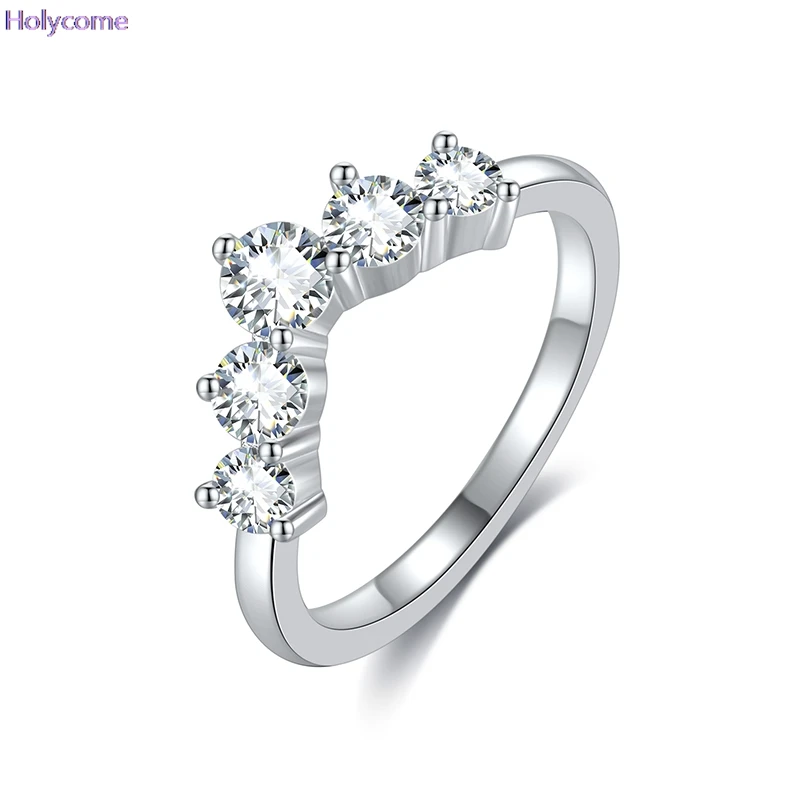 

Holycome New Original 925 Sterling Silver Wedding Lady's Diamond Rings Top Quality 3.6CT Total Moissanite Rings For Women 2025