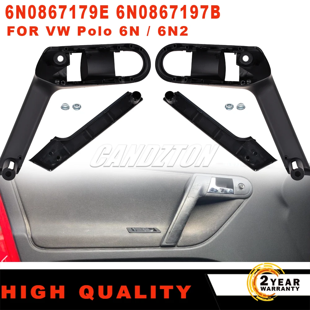 Nowa klamka wewnętrzna drzwi z osłoną mocującą lewa prawa 6N0867179E 6N0867197B do VW Polo MK3 6N 6N2 1999-2002 akcesoria samochodowe