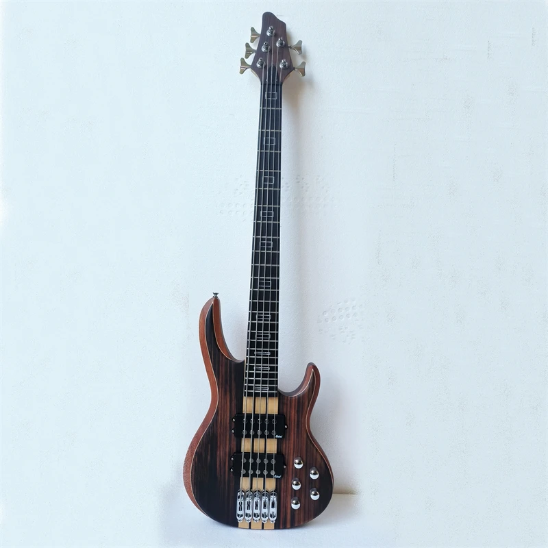 5 string electric bass guitar, High quality neck through body  bass, active pickup