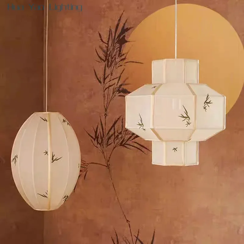 Silk Pendant Lights Bedoom Living Room Dining Room Lanterns Lamp New Classical Restaurant Lamp Home Decorative Lamp