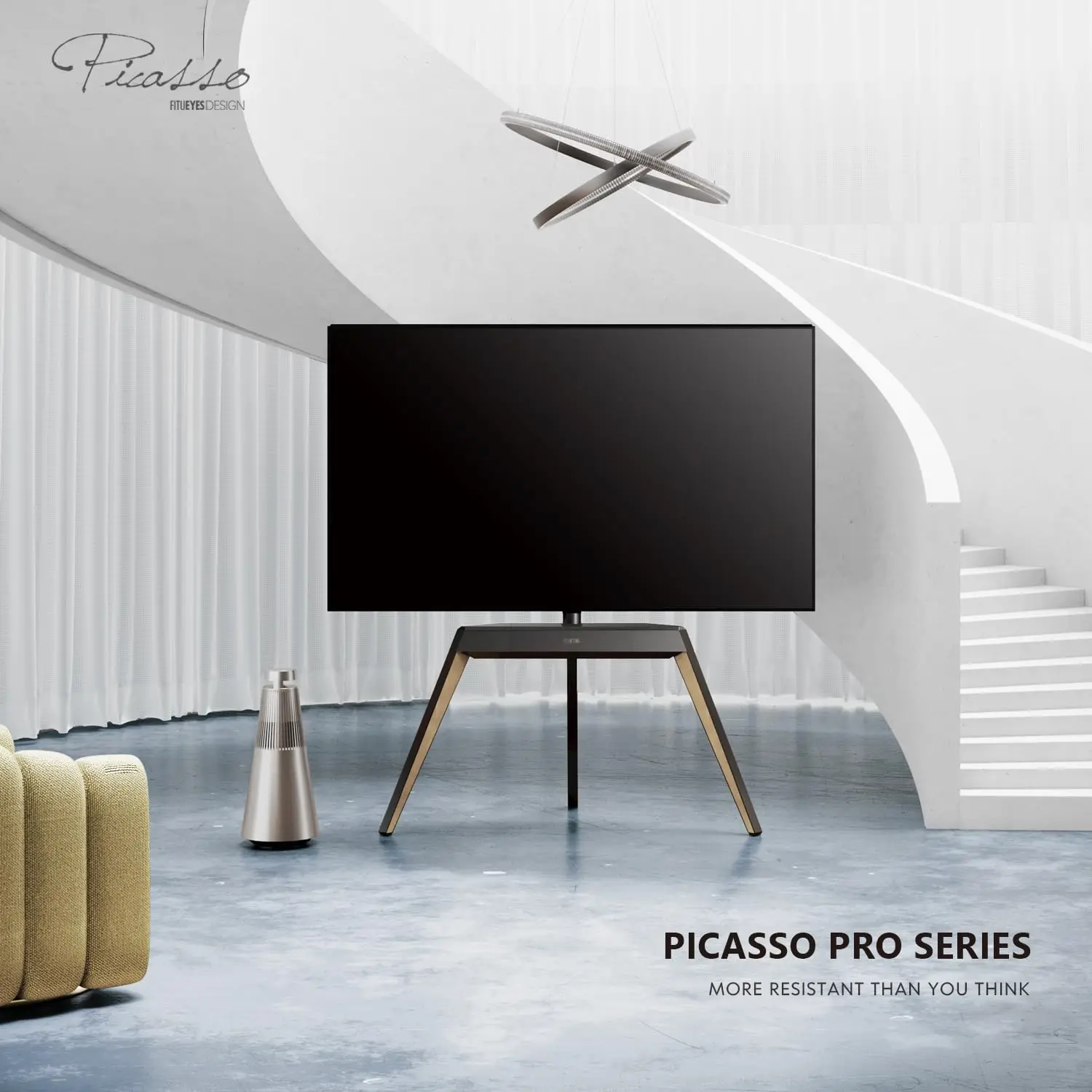 Modern TV Stand For 55-78 Inch With Cable Management Oak, Customized