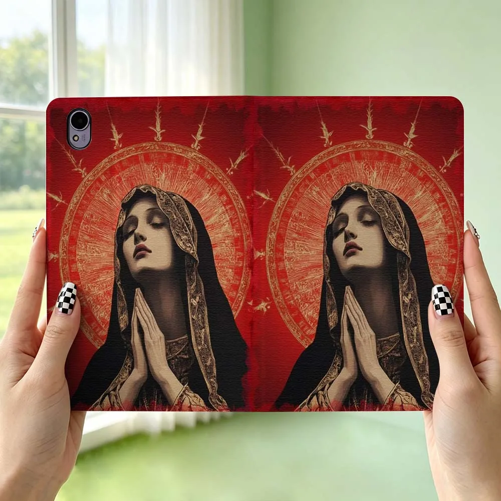 Virgin Mary Pattern For Huawei MediaPad MatePad Honor Pro V6 9 V8 X9 X 10 13.3 12.3 11 11.5 Inch Tablet Case Pen Tray