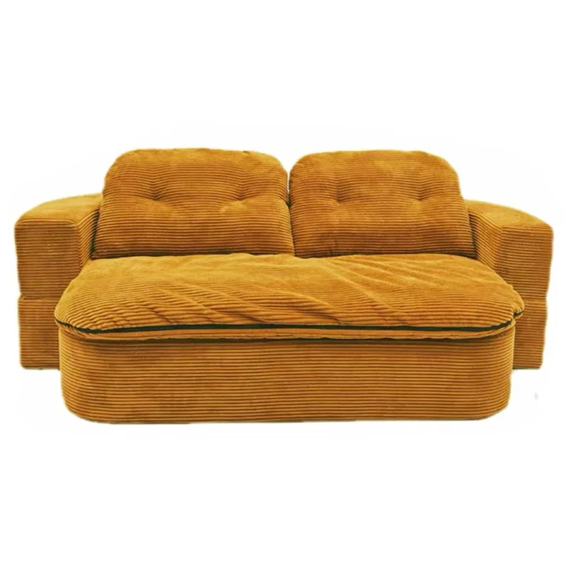 أريكة مضغوطة إيطالية كبيرة الحجم باللون البرتقالي صالات حديثة أرائك غرفة المعيشة بمقعدين أثاث منزلي رخيص من Woonkamerbanken #6