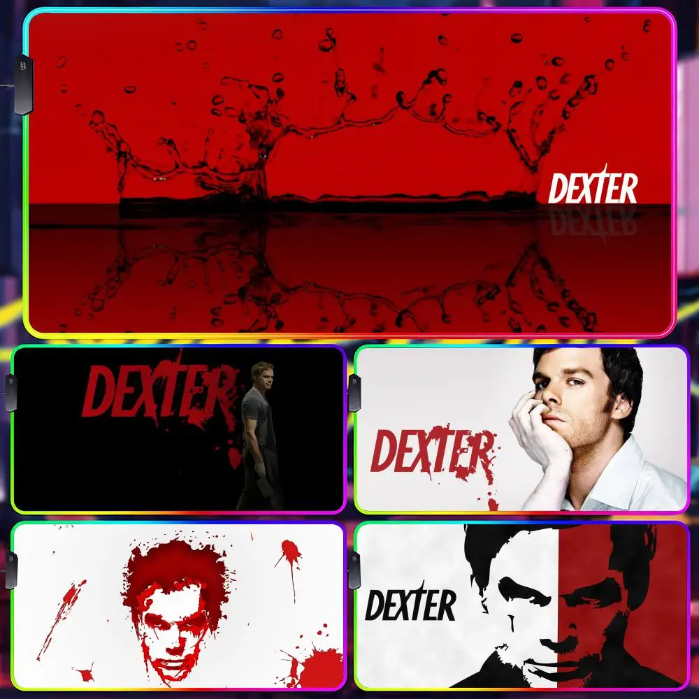 

Коврик для мыши Dexter, светящийся в темноте, светодиодный коврик для геймеров, игровой настольный коврик RGB, коврик для клавиатуры и мыши ПК