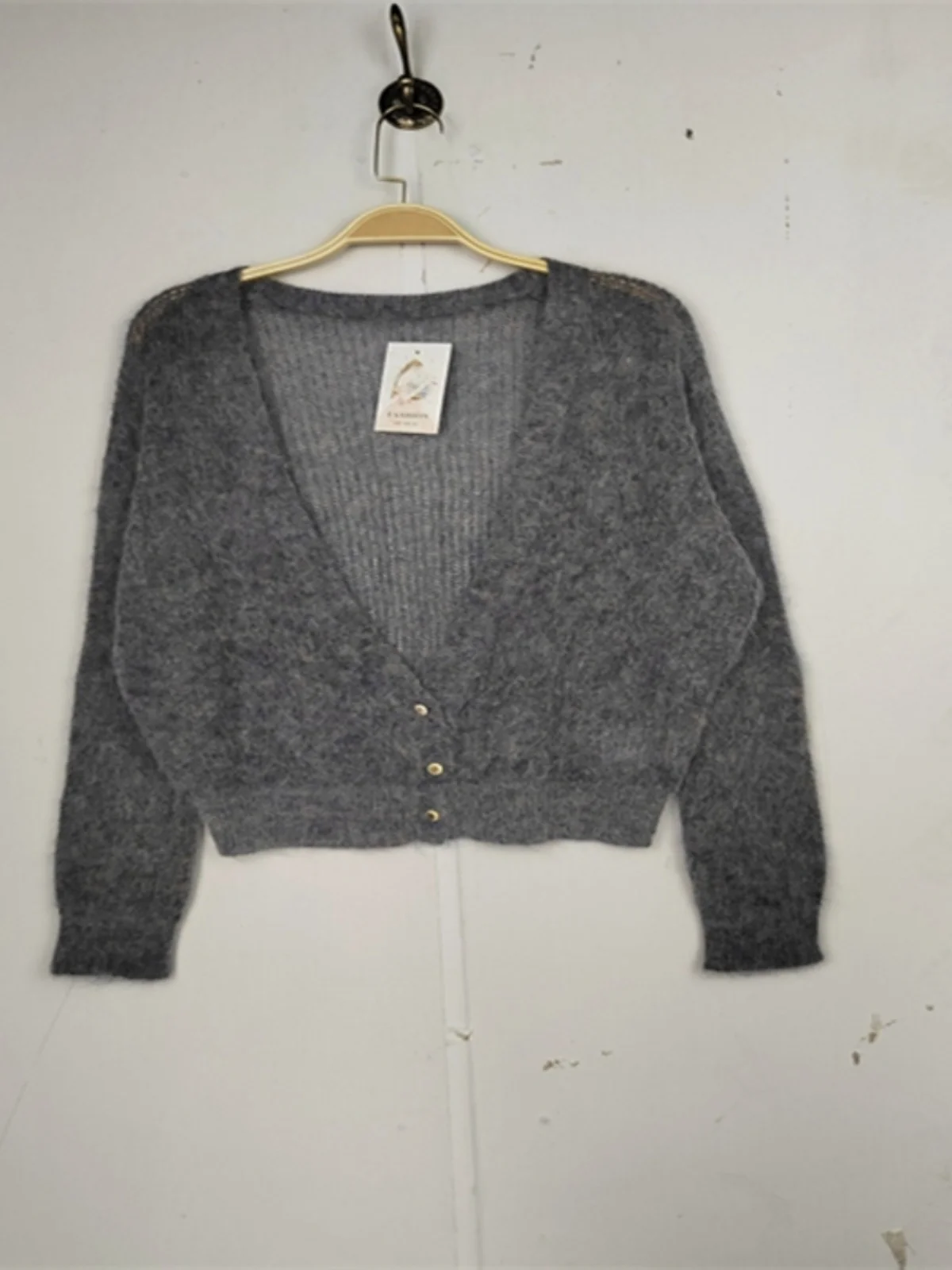 

Retro Vintage Design Soft Lightweight Lazy Sle Women's Cute Mouton Wool Long Sve Sweater Comfortable Loose Fit Spring Au...