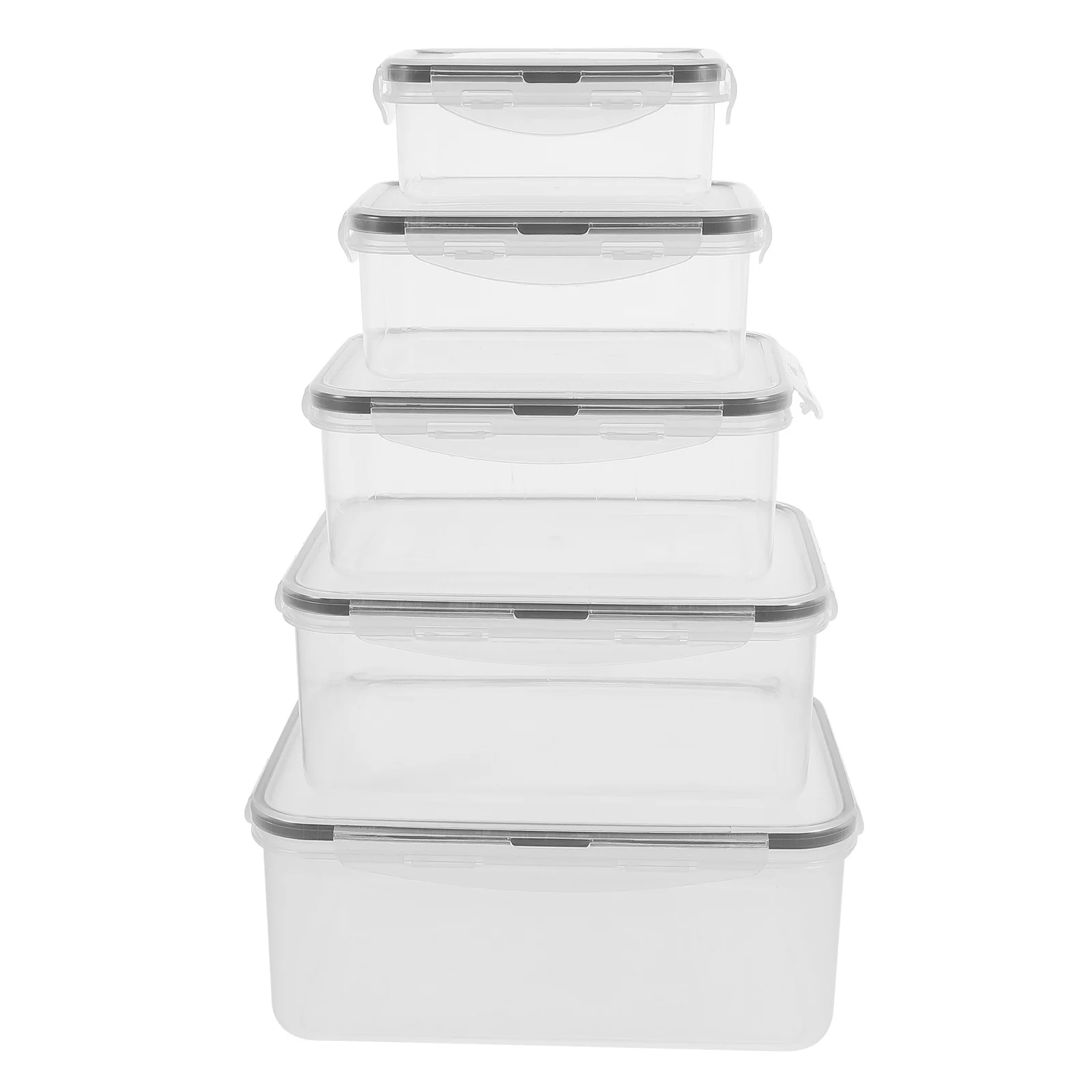 

5 Pcs Fresh Preservation Boxes Round Sealed Containers for Refrigerator Fridge Kitchen Large Capacity Food Storage Reusable Set