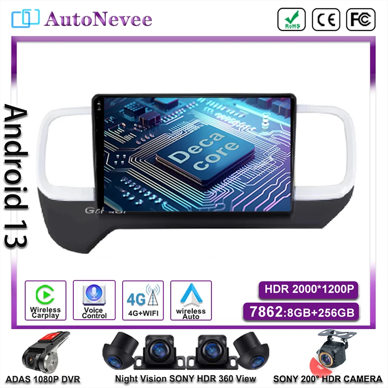 

5G Android 13 For HYUNDAI Venue 2019 Auto Radio Stereo Multimedia Car Player GPS Navigation DVD NO 2DIN Carplay Head Unit Screen