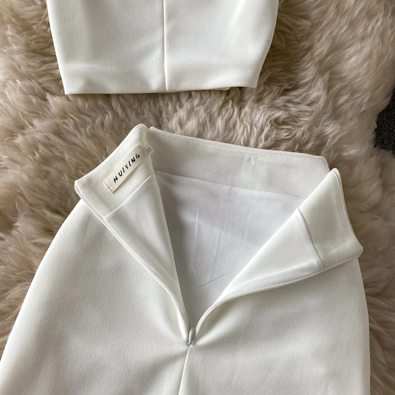 Vrouwen Zomer Pak OL Dame Elegante Sets Crop Top Hippe Rokken Outfit Vrouwelijke Zoete Hot Party Diner Banketten Elegante Sets