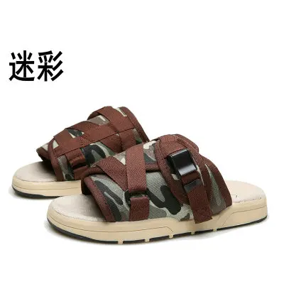 2018 hot sale Fringe Men Canvas Slippers Male Summer shoes Slides Slip-resistant beach slippers Flip Flops sandals