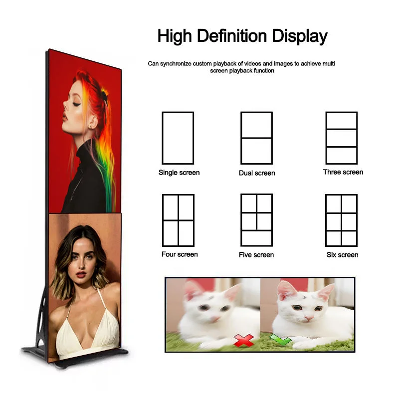Ekran LED P1.86/P2/P2.5 HD na stojaku do reklamy komercyjnej wewnątrz i na zewnątrz