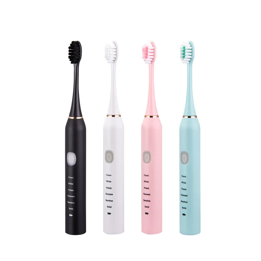 

Sonic Electric Toothbrush for Adults Kid 6 Mode Smart Timer Whitening Tooth Brushes IPX7 Waterproof USB Charger Replaceable Head