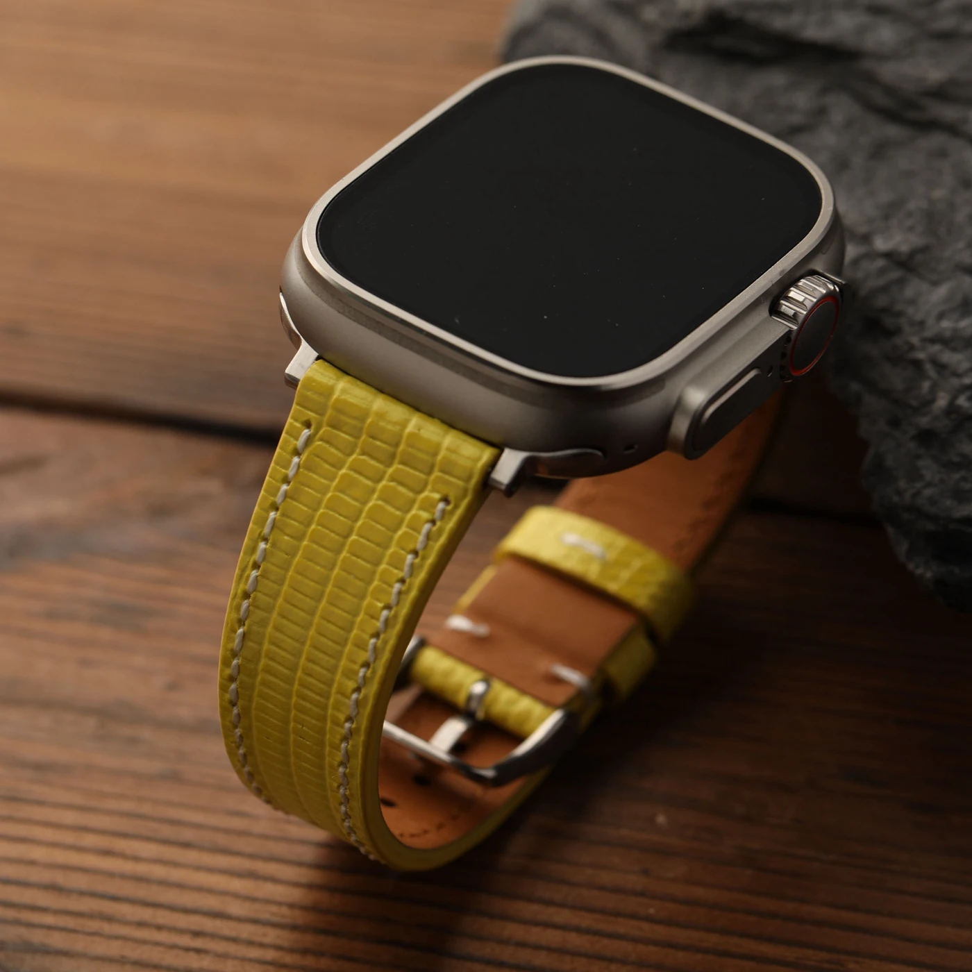 Handgefertigter Eidechsenlederriemen, kompatibel mit Apple Watch Ultra 49MM 46MM 45MM 44MM 42MM 41MM 40MM S13, weiches Retro-Armband