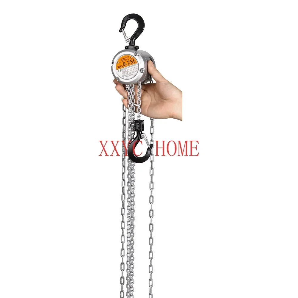 KACC Mini Hand Chain Hoist Hook Mount 0.25/0.5 Ton Capacity 3M Lift  CE Certificate Portable Manual Lever Block Lifting