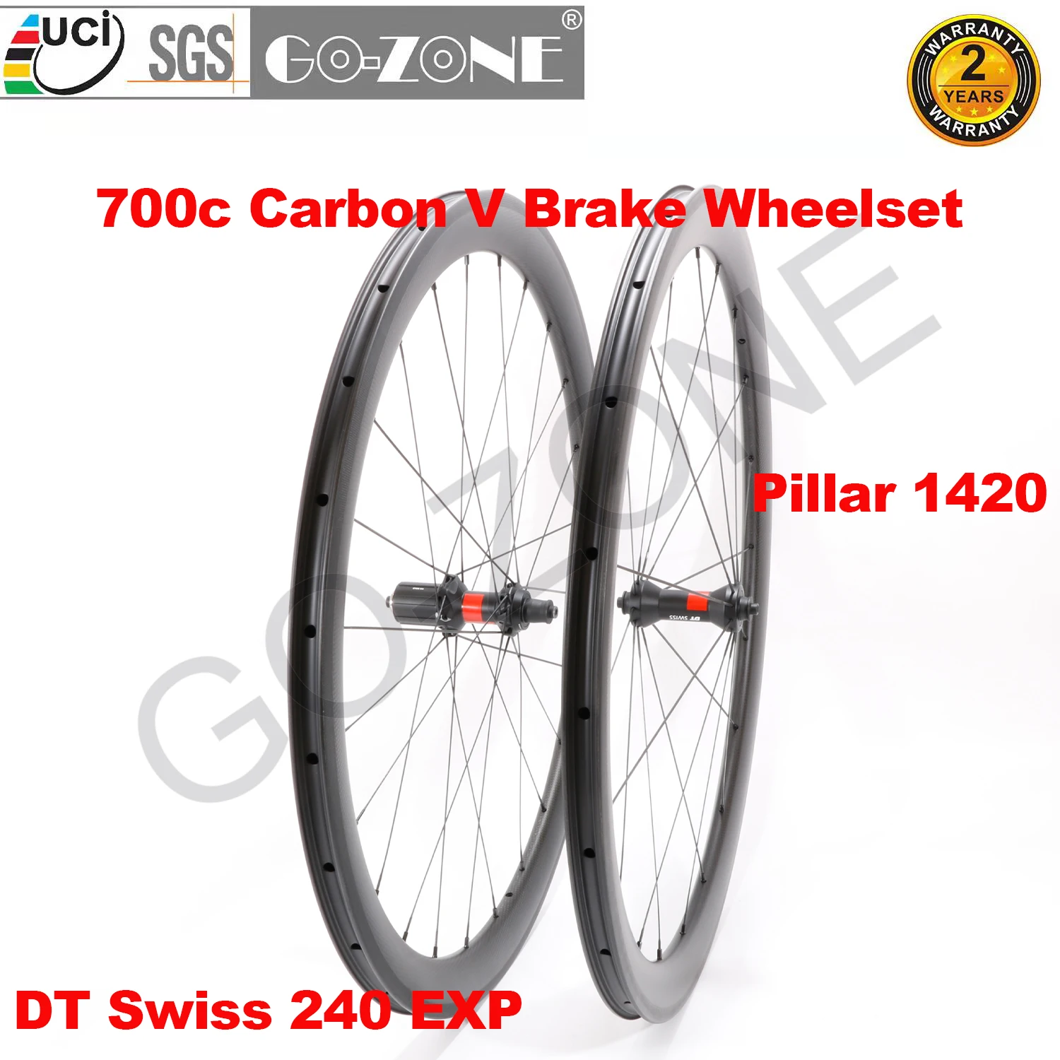 

Rim Brake Carbon 700c Wheelset 26mm Clincher Tubeless Tubular High TG DT 240 EXP Pillar 1420 Carbon Road Rim Brake Wheels