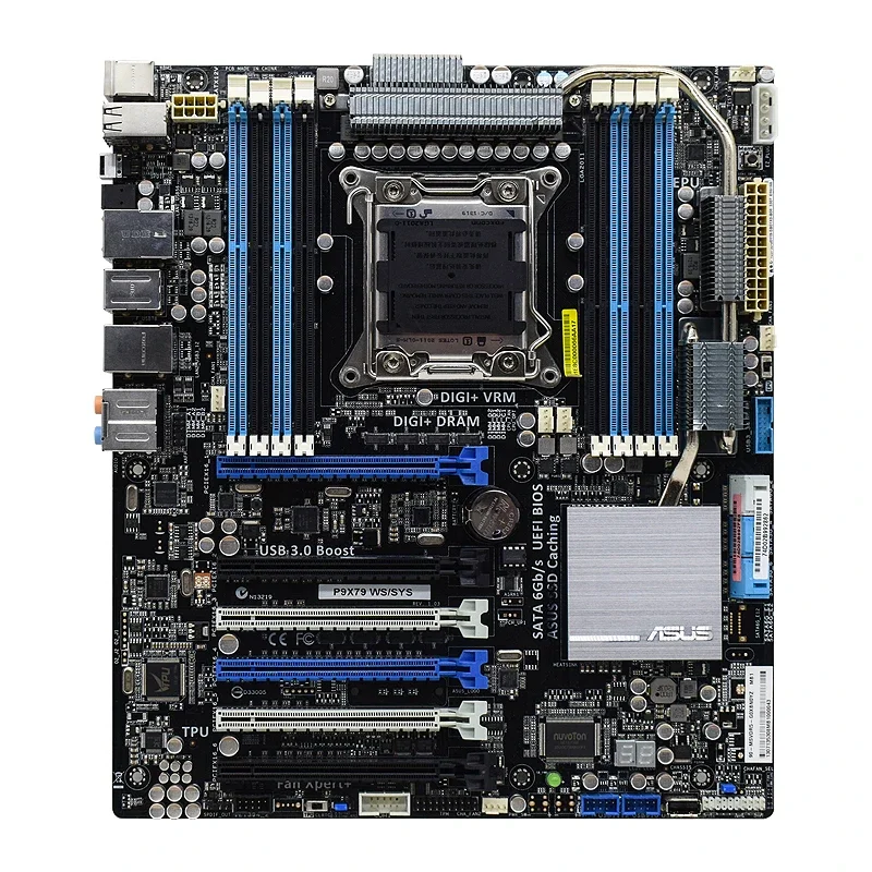Placa-mãe para servidores e estações de trabalho ASUS P9X79 WS/SYS Intel X79 LGA 2011 DDR3 64GB com suporte para processadores Intel Core i7