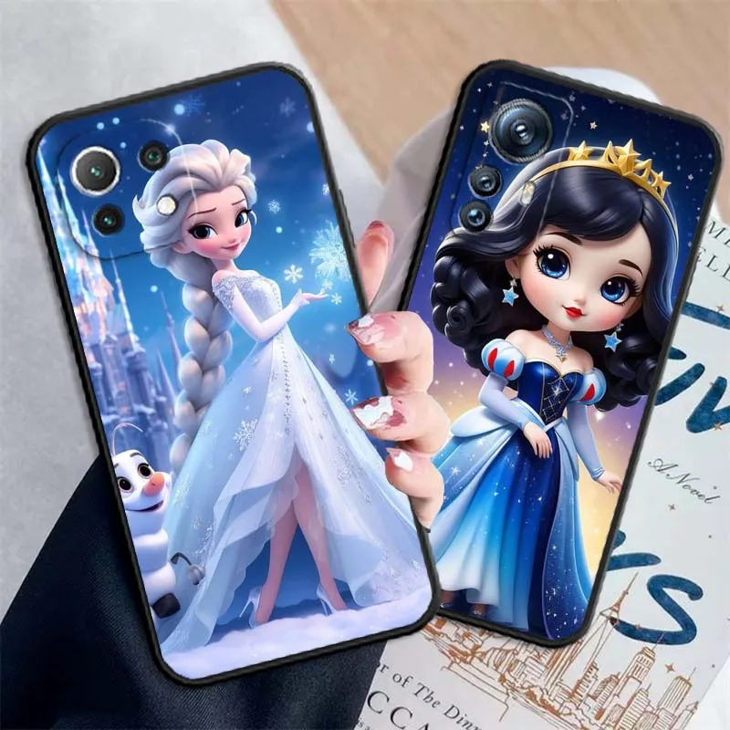 美しいディズニープリンセスアニメ Xiaomi Mi 15 14 13 13T 12 12T 12S 11 11i 11T Pro Ultra Lite 5G ブラック ソフトカバー