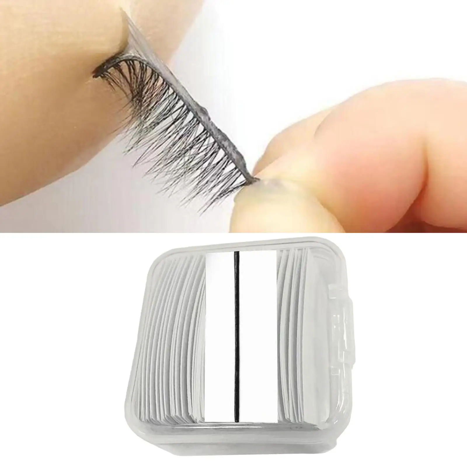 Selbstklebende Wimpernstreifen ohne Kleber, schwarzer Eyeliner-Effekt, professionelle Doppelstreifen-Make-up-Tools für Wimpernverstärkung und -färbung