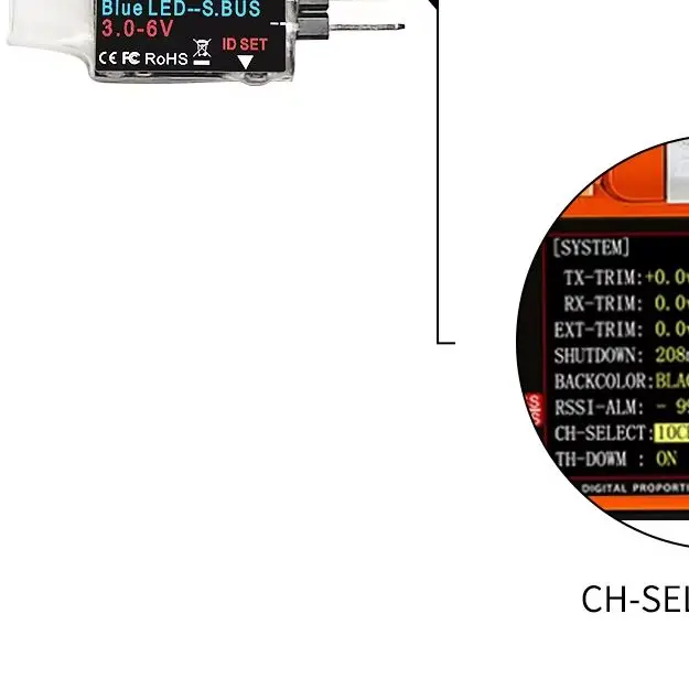 Radiolink R6DSM 2.4G 10CH RC Transmitter Receiver Mini Size SBUS/PWM Suitable for Racing Drones Compatible for AT9S/AT10/AT10II