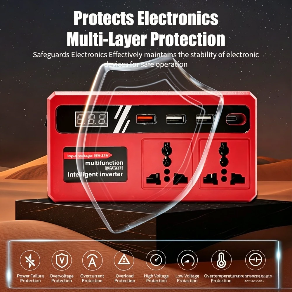 New 120W Lithium Battery Inverter DC 18-21V To AC 220V Electric Tool Battery Inverter Power Inverter, Stable power output