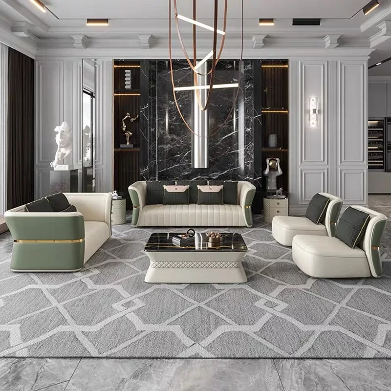 

Для современного роскошного нового дивана с кожаной обивкой из микрофибры, комплект модульных секционных диванов, диваны для мебели для гостиной