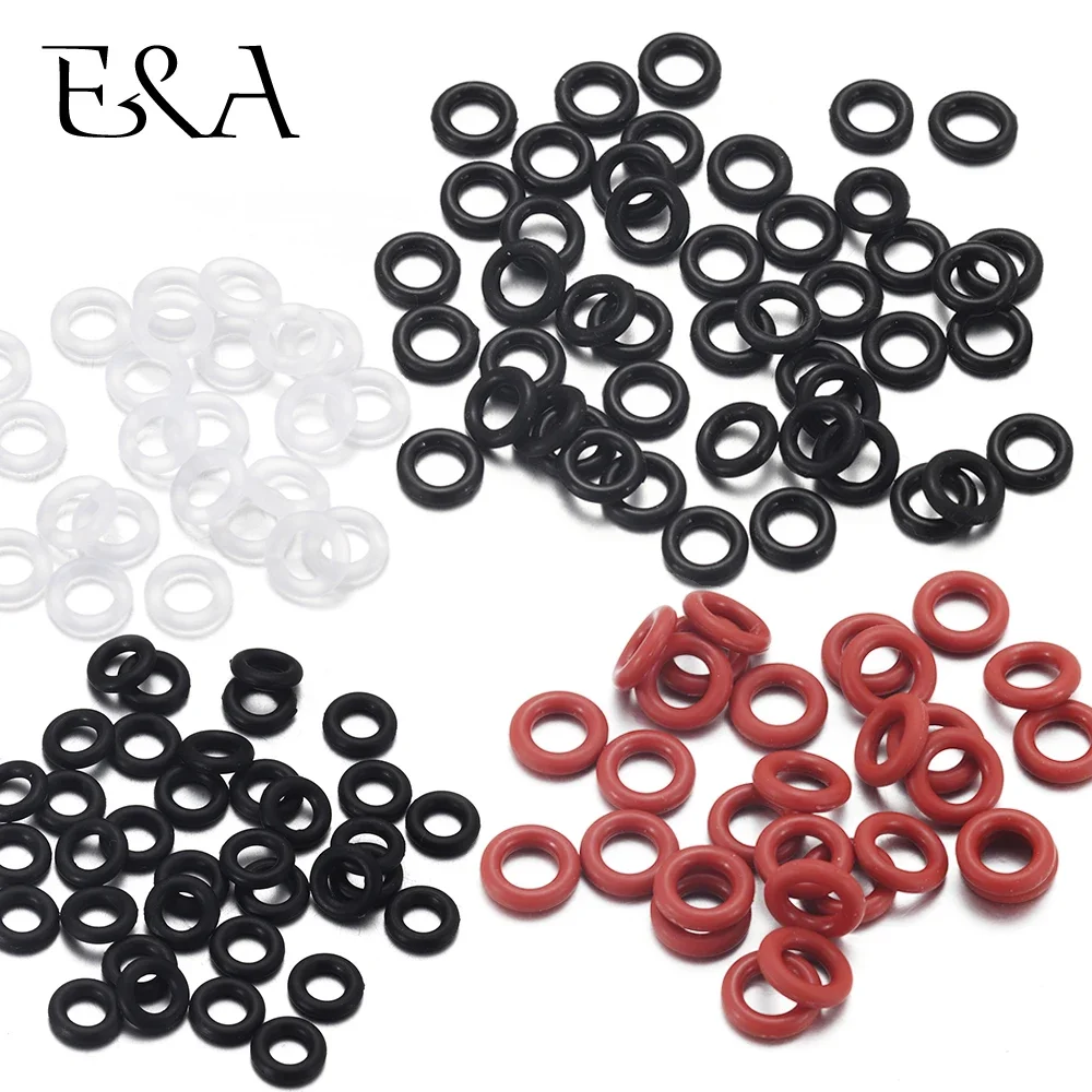 

50pcs Elastic Rubber O-Ring Positioning Beads Charms for Leather Bracelet Making Silicone Assortment Washer Gasket Sealing Ring