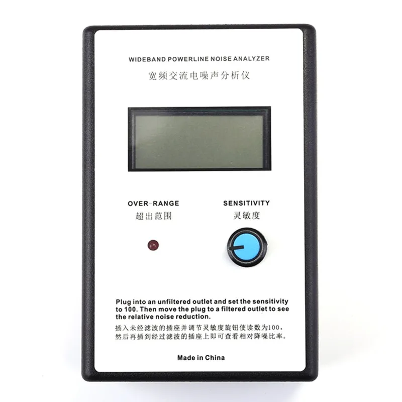 A37T-Noise Analyzer LCD Display Broadband 300‑700Khz EMI AC Power Noise Tester Analyser High Precision Noise Tester US Plug