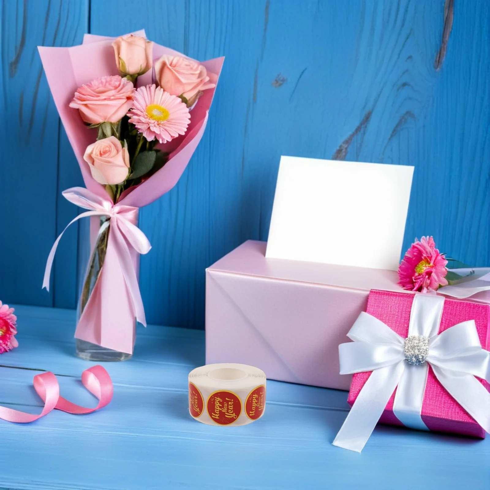 

500pcs /Roll 5 Rolls New Year Stickers 2026 Chinese Holiday Envelope Seals Christmas Craft Decorations Happy Holidays Greeting