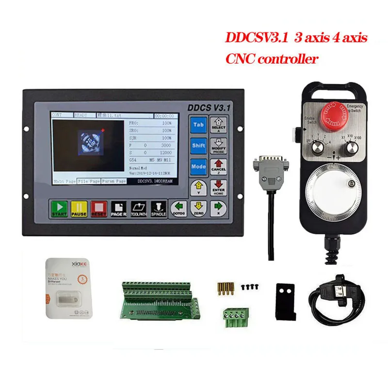 Offline CNC kit DDCSV3.1 MPG Standalone Motion Controller Offline Controller supports 3-axis/4-axis USB CNC controller interface