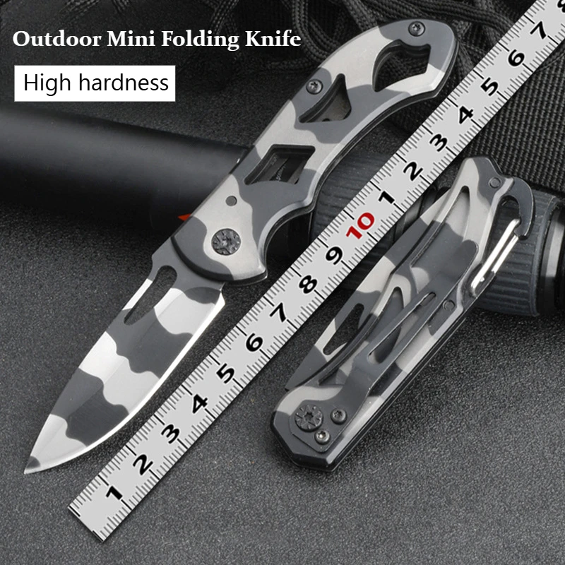 Camouflage Outdoor Mini Folding Knife High Hardness Multitool Self-defense EDC Camping Pocket Knives for Hunting and Fishing