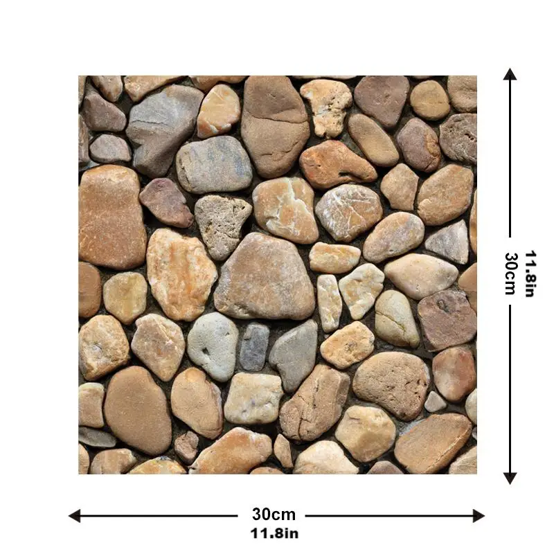 10pc 3D Imitation Rock Stone Pattern Tile Wall Sticker,Peel And Stick Waterproof Self-Adhesive Mosaic Style Panel For Home Decor