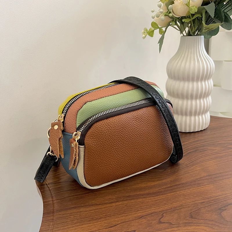 100% Genuine Leather Women's Shoulder Crossbody Bag 2023 New Luxury Cow Leather Women Handbags Fashion Female Messenger Tote Sac