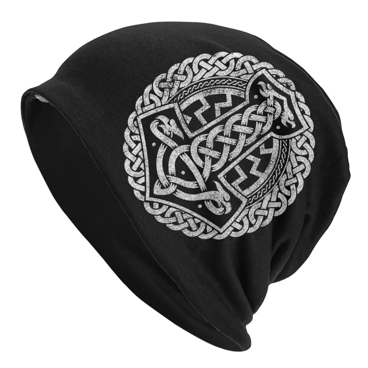 

Thor's Hammer Norse Celtic Mythology Symbol Men Women Thin Beanies Outdoor Ski Cap Double Layer Fabric Bonnet Hat