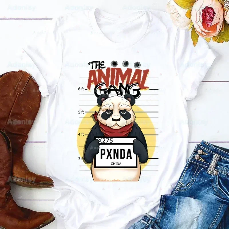 All I Want To Do Is Panda No Today Woman Print Harajuku Summer Tshirts Casual Round Neck Short Slee Top Tee Shirt,Drop Ship