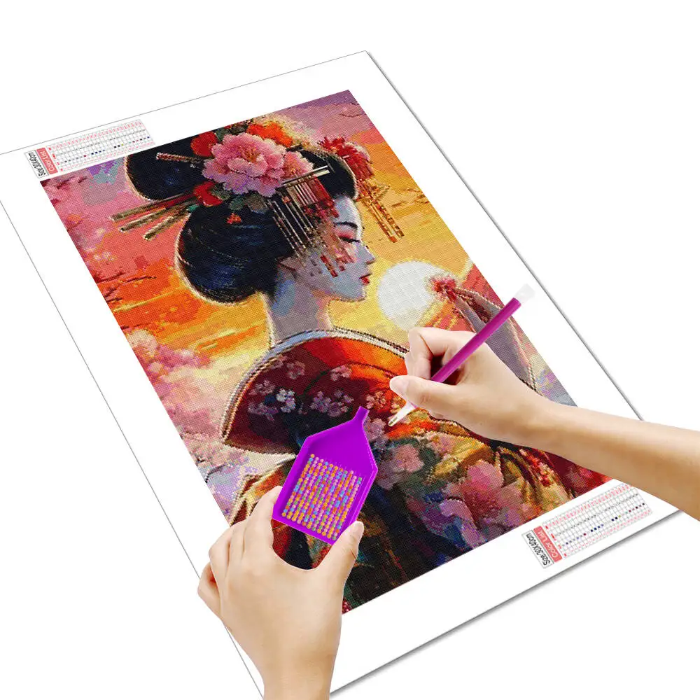Diamond Painting 5d Japanese Women Portrait Handmade Embroidery Sale Cherry Blossoms Home Decor Rhinestones Diy Gift