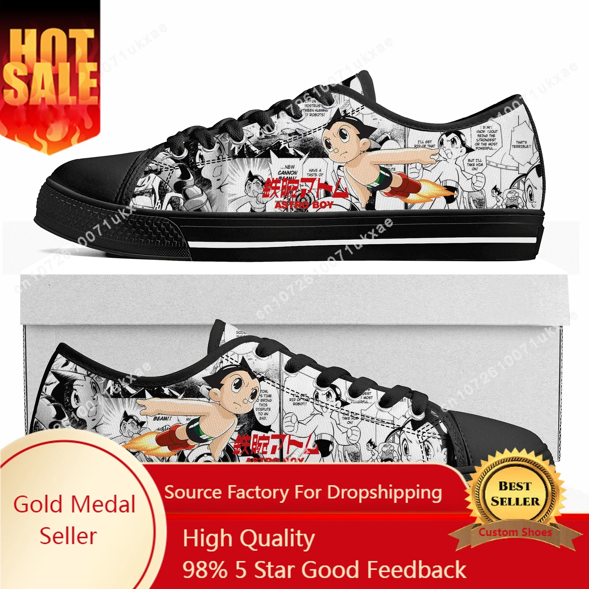 

Astro Boy Low Top Sneakers Mens Womens Teenager High Quality Tetsuwan Atomu Canvas Sneaker couple Casual Shoes Custom Made Shoe