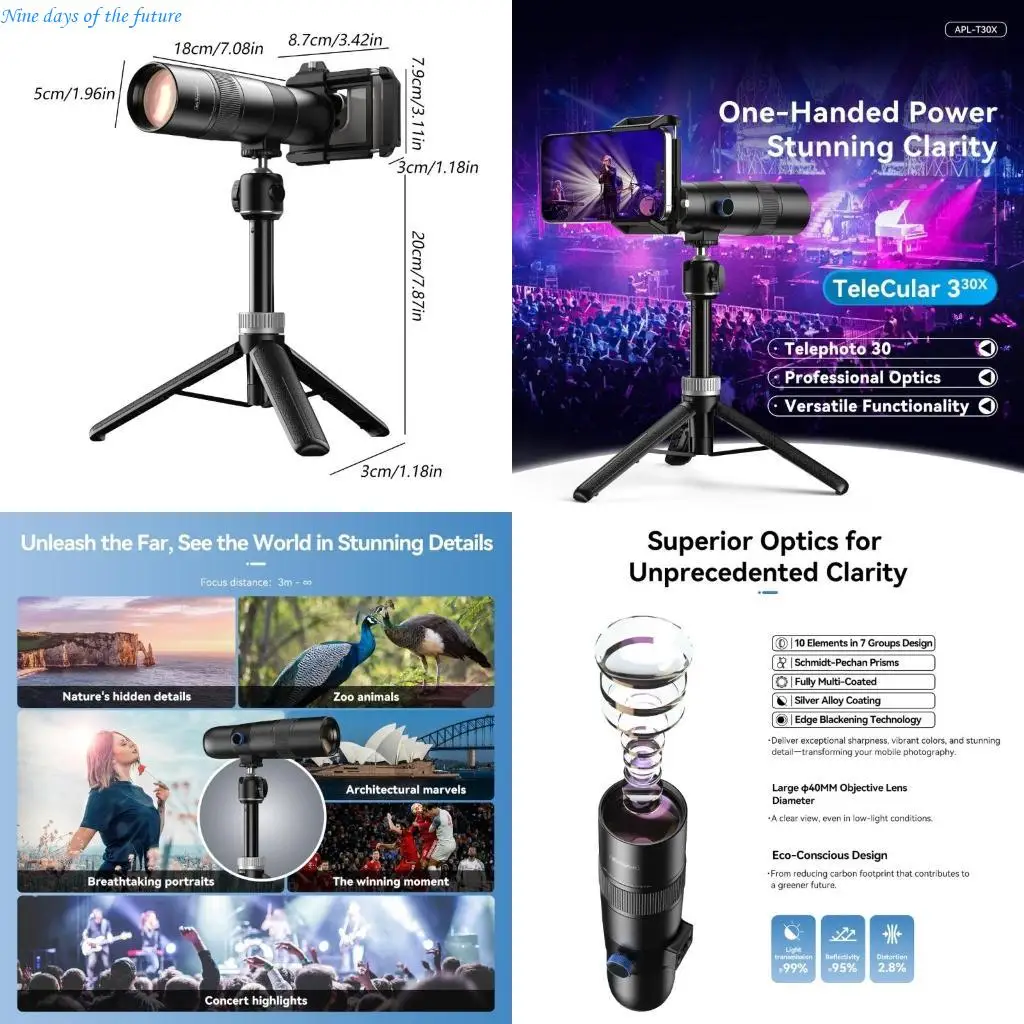 

Magnifier Photography Lens 36X Telephoto Lens Clip Type Telephoto Phone Lens E65A