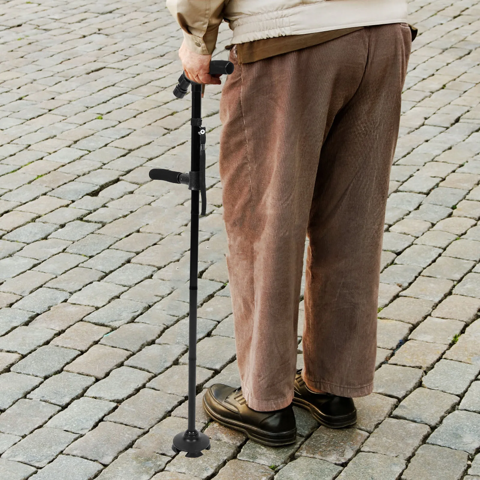 

Складная трость для прогулок со светодиодной подсветкой для пожилых людей, алюминиевый сплав, металл