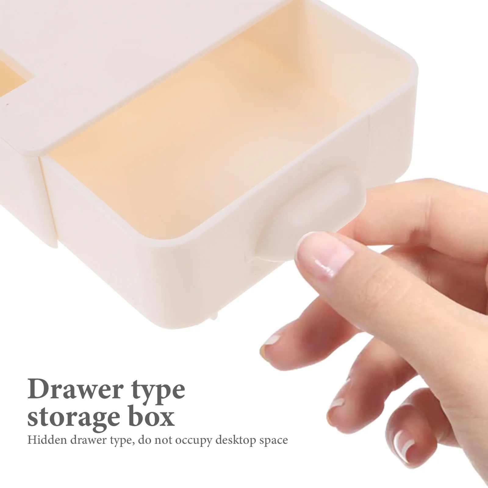 قطعتان من منظم تخزين درج المكتب المخفي ذاتي اللصق وخفيف الوزن وخالي من الأظافر، مثالي لمطبخ غرفة النوم المكتبية #1