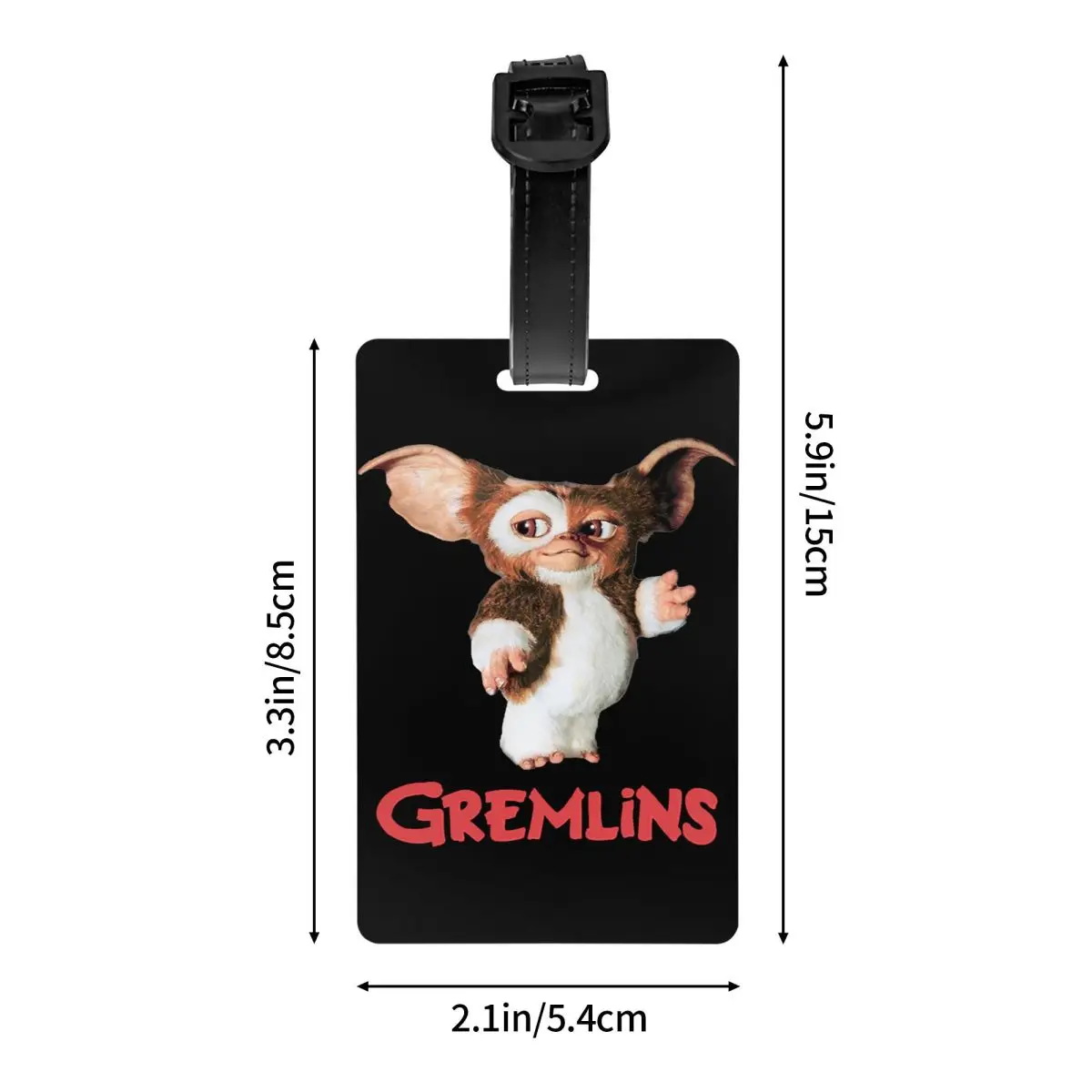 Gremlins Gizmo Etiquetas de Bagagem para Malas, Filme Anos 80, Mogwai Monster, Tampa de Privacidade, Nome, Cartão de Identificação