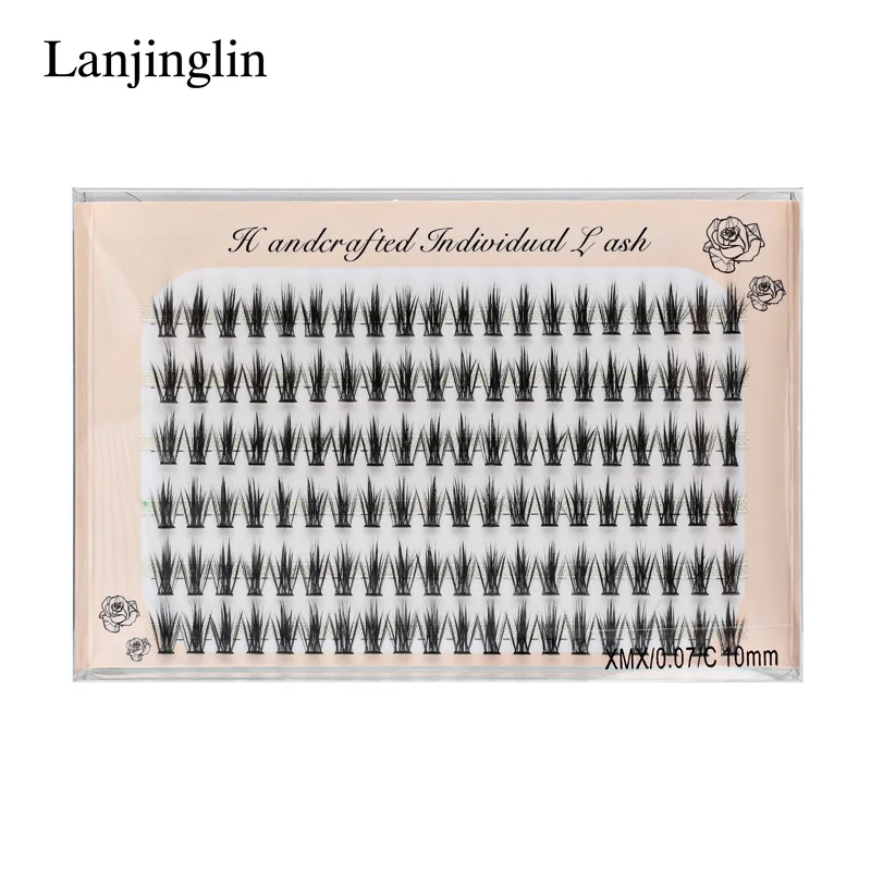 6 Filas 120 Paquetes de Extensión de Pestañas Naturales Falso Visón Individuales 9/10/11/12MM Maquillaje Cilios Pestañas Postizas 3