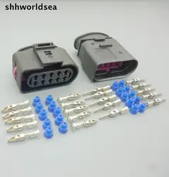 shhworldsea 10 Pin 1J0973835 1J0973735 3.5mm Auto Temp Sensor Plug Deflation Valve Copnnector Waterproof Headlight Socket For VW
